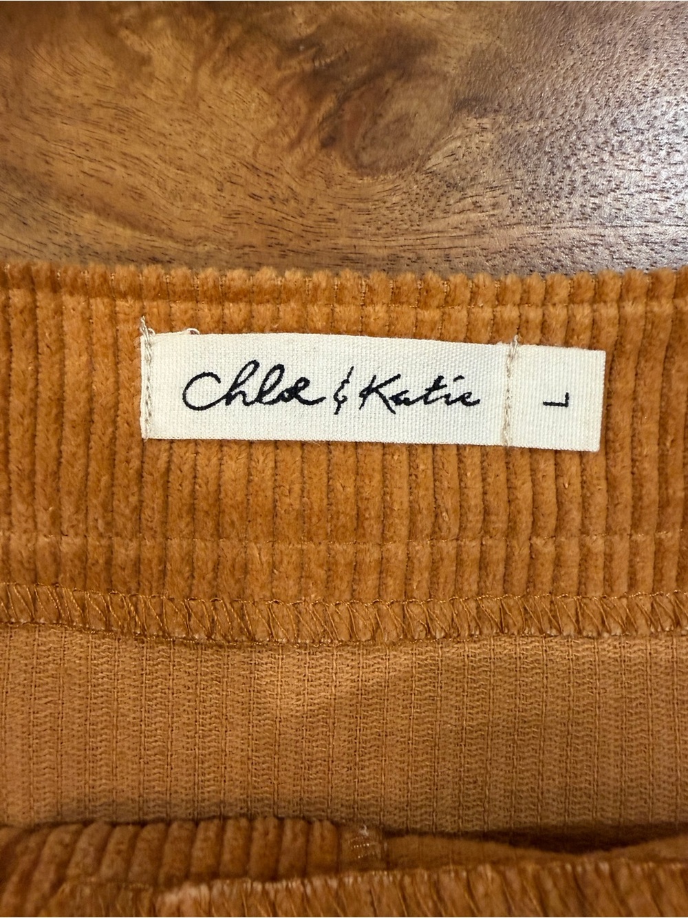 Chloe & Katie NWT Corduroy Button-Front Mini Skirt in Amber Orange Size Large - Picture 2 of 10